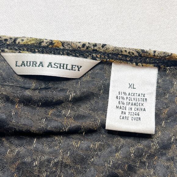 Laura Ashley Vintage Abstract Paisley Shirt Sleeveless Textured Women's XL 90s - Picture 4 of 10